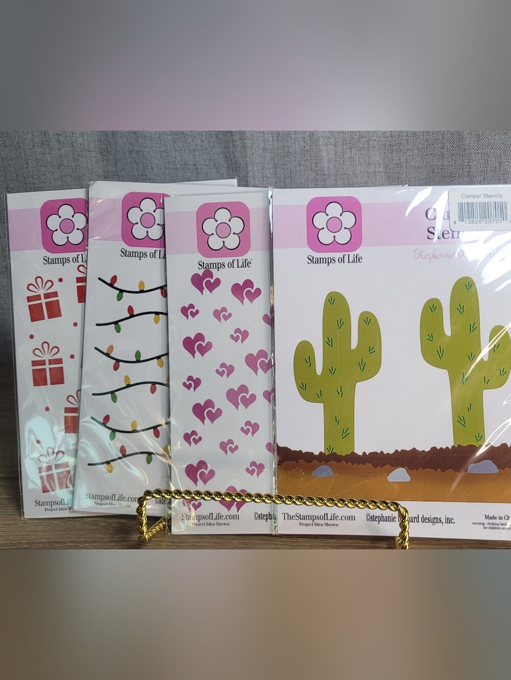 Stamps of Life by Stephanie Barnard Christmas Lights, Gifts, Cactus & Hearts
